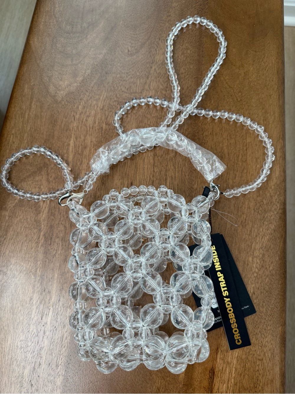 Clear Beaded Crossbody Bag - Women Accessories